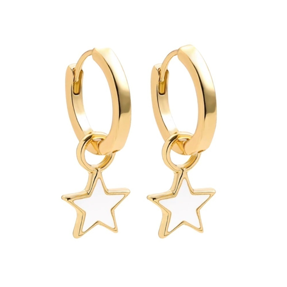 2-in-1 Gold Hoop Earrings with Removable Star Charms – Wear with or Without Char